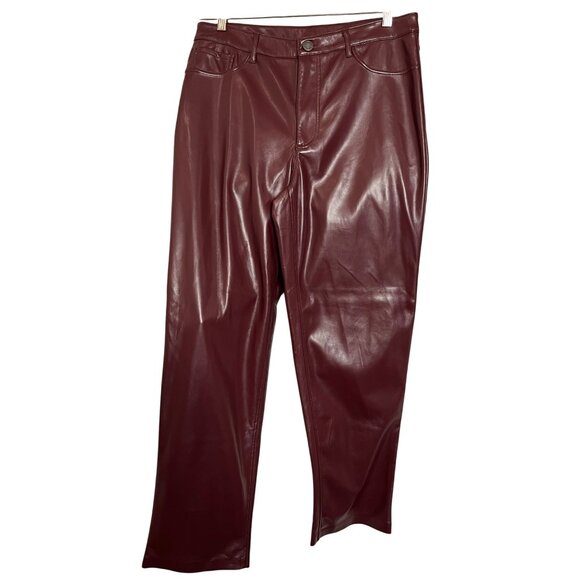 NWOT Joie Limited Edition Pants Women Size 10  Stretch Faux Leather Straight Leg - Picture 1 of 12
